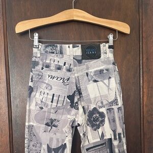Kenzo Monochrome Graphic Jeans